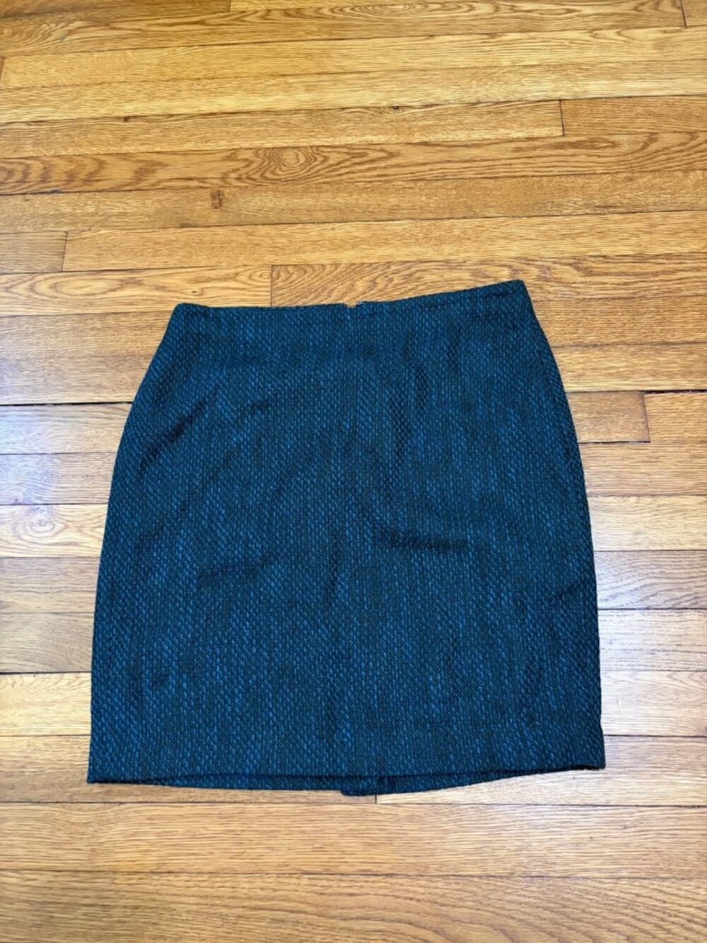 Banana Republic Womens Mini Skirt Size 6 Blue Black Woven Cotton Blend Career